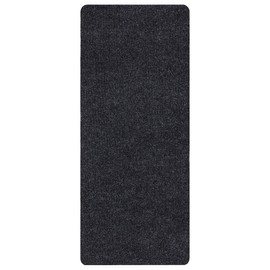 Ottomanson Scrabe Rib Collection Waterproof Non-Slip Rubberback Solid Design 2x5 Indoor/Outdoor Runner Rug, 2' x 5', Black