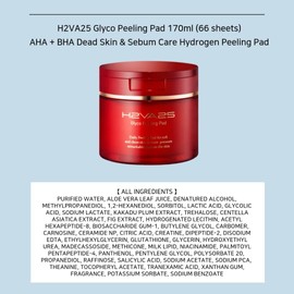 Almohadillas exfoliantes coreanas Glyco Peeling Pad de 170 ml (66 almohadillas) Almohadillas exfoliantes de hidrógeno para el cuidado de la piel muerta y el sebo con AHA + BHA
