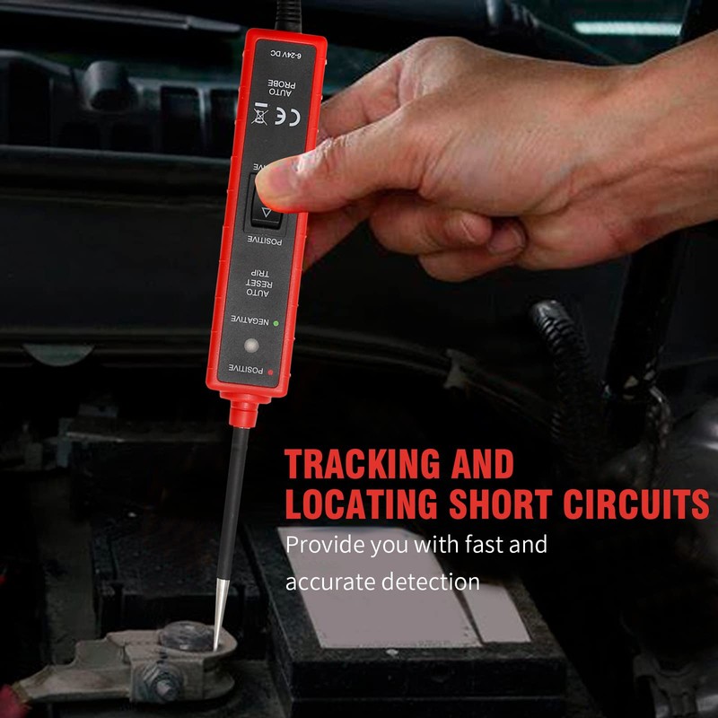 CADUFUELLY Power Circuit Probe Tester 6V-24V, Automotive Multi-Function Drive Test