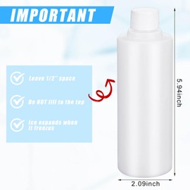 Nuogo 6pcs 8oz Reusable Ice Stick with Lid Plastic for Drinks Washable Freezable Ice Sticks for Wide Mouth Water Bottles Mold, Beverage Dispensers, Growlers, Coffee, Beer