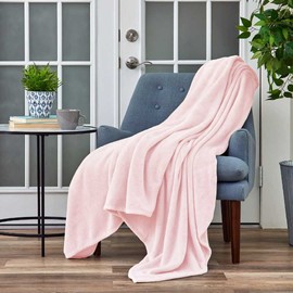 Cosy House Collection Everyday 1500 Series Fleece Blanket - Bedroom Essentials - All Season, Stays Fresh & Clean - Soft, Breathable & Skin-Friendly (Full/Queen, Pink)