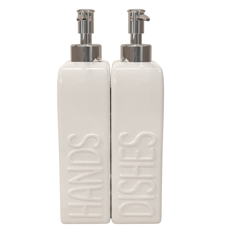 Karisky Soap Dispenser Set with Stainless Steel Pump, 2 Pack