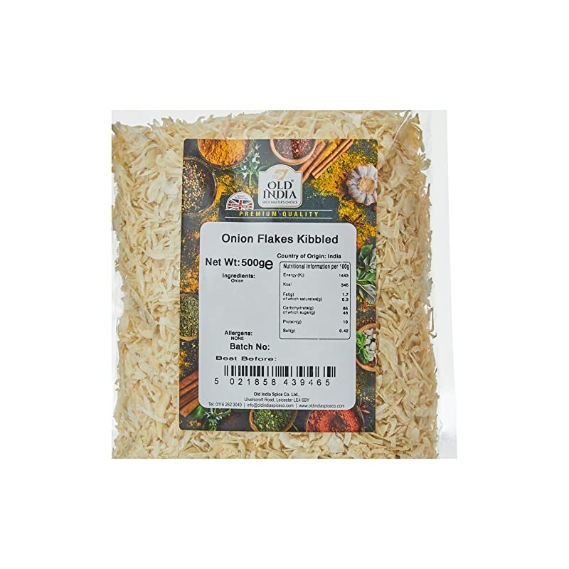 Old India Onion Flakes Kibbled 500g