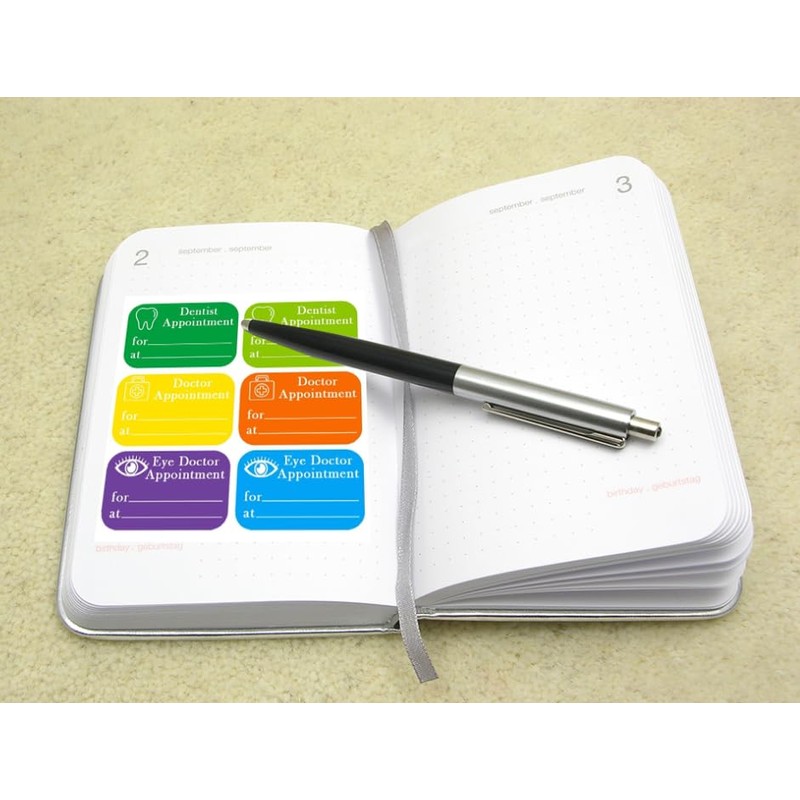 Doctor and Dentist Appointment Stickers,1.5X1 Inches Appointment Planner Stickers for