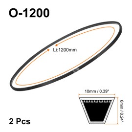 QUARKZMAN O-1200 O-type V-belt 1200 mm/47.2 inches inner length x 0.39 inches width x 0.24 inches height, O-type closed rubber drive belt, pack of 2