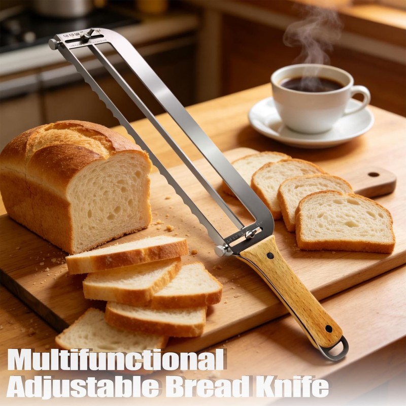 Adjustable Bread Slicer for Perfect Slices - Bread Knife for