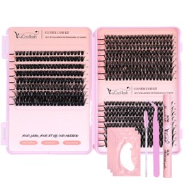 Eyelash Clusters Kit Extensions Wispy 480PCS – D Curl (40D+50D+60D), 8–16mm with Bond & Seal Glue, Tweezers, Brush & 3 Lash Application Pads