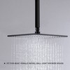 Matte Black Shower Arm with Flange Ceiling Mounted 8 Inch
