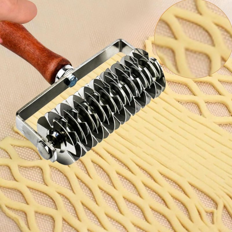Wjelet Pastry Lattice Roller Cutter, Lattice Pastry Cutter, Stainless Steel