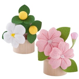 Crepe Cherry Blossom Tachibana (1 Pair), Hina Dolls, Single Item, Hinamatsuri, Cherry Blossom Tachibana, Wooden Round Base