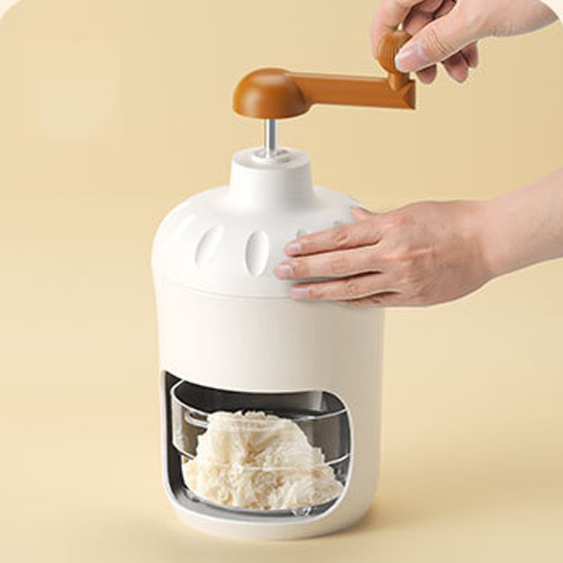 Hand Crank Shaved Ice Machine Stainless Steel Blades Safe Portable
