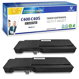 VICTORSTAR Remanufactured Toner Cartridges C400 C405 2 Black Extra High Yield 10500 Pages for Xerox C400 C400n C400dn C405 C405n C405dn MFP Laser Printers
