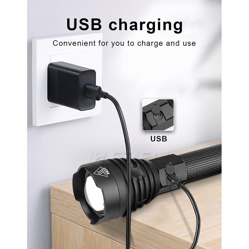 Rechargeable Flashlight High Lumens, Super Bright Handheld LED Flashlights, High