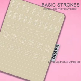 5 Latex Training Skins for Microblading with Double-Sided Hair Lines for Eyebrows without Ink and Pre-Printed (Pattern 1)