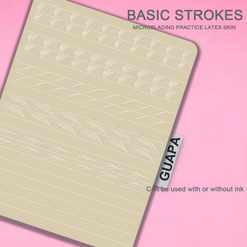 5 Latex Training Skins for Microblading with Double-Sided Hair Lines