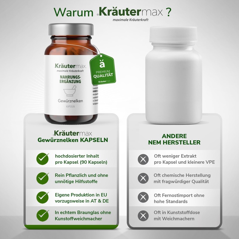 Kräutermax Clove Capsules 1 x 90 Pieces