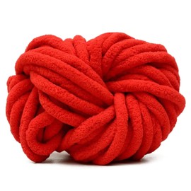 Maxee Thick Wool Yarn 250 g, Bulky Arm Knitting Wool, Soft Arm Knitting, XXL Chunky Knit Soft Wool Yarn, for Crocheting a Blanket, Perfect for Weaving a Pet’s Nest, Blankets, Decorative Cushion, Large Red, 17