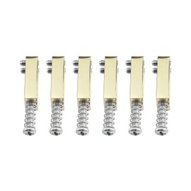 OVSAL Glod Electric Guitar Bridge Saddles 10.5mm Zinc Alloy Tremolo Bridge Saddles Compatible with Fender Strat St Tele Telecaster 6 String Electric Guitar Replacement parts