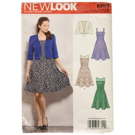 New Look Sewing Pattern UN6390A Autumn Collection Misses' Dresses with Full Skirt Sewing Patterns, A (8-10-12-14-16-18)