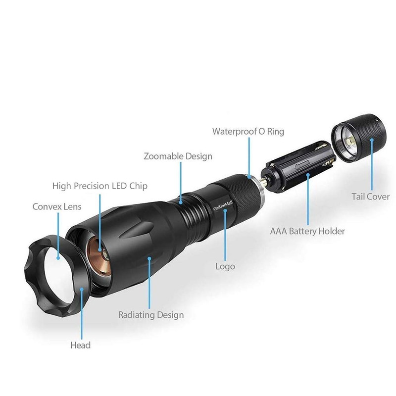 GaiGaiMall IR LED Illuminator Flashlight Zoomable 850nm Infrared Flashlight Night