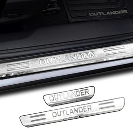 Chrome Door Sill Protector Trim Guard for Mitsubishi Outlander 2013-2025, Stainless Steels Accessories Plates Cover Auto Interior Accessory Kick Panels