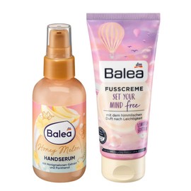 Balea 2er-Set Hautpflege: Handserum HONEY MELON mit Extrakt von Honigmelone & Panthenol für geschmeidig weiche Hände (75 ml) + Fußcreme SET YOUR MIND FREE (100 ml), 175 ml