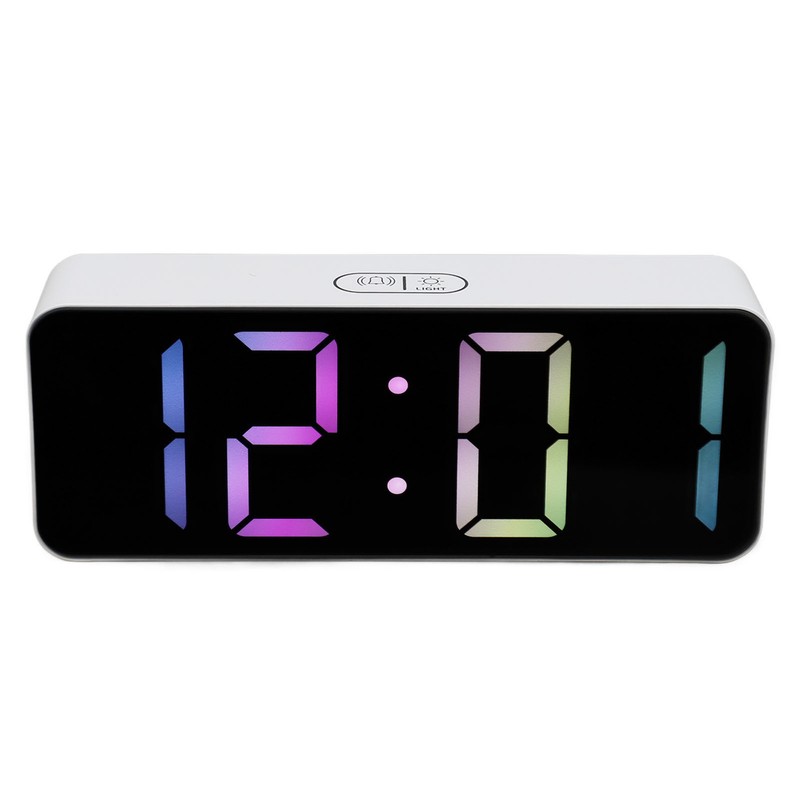 LED Clock Dual Mode Auto Dimming Temperature Display Snooze Function