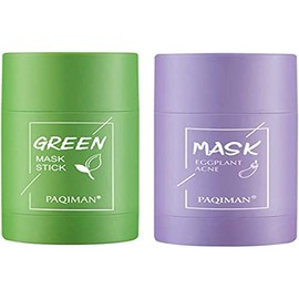 Mascarilla De Arcilla Purificante De Té Verde/Berenjena, Control De Aceite Hidratante Facial, Limpieza Profunda De Poros,elimina Puntos Negros,anti Acné,mejora La Piel Para Mujeres,todo Tipo De Piel