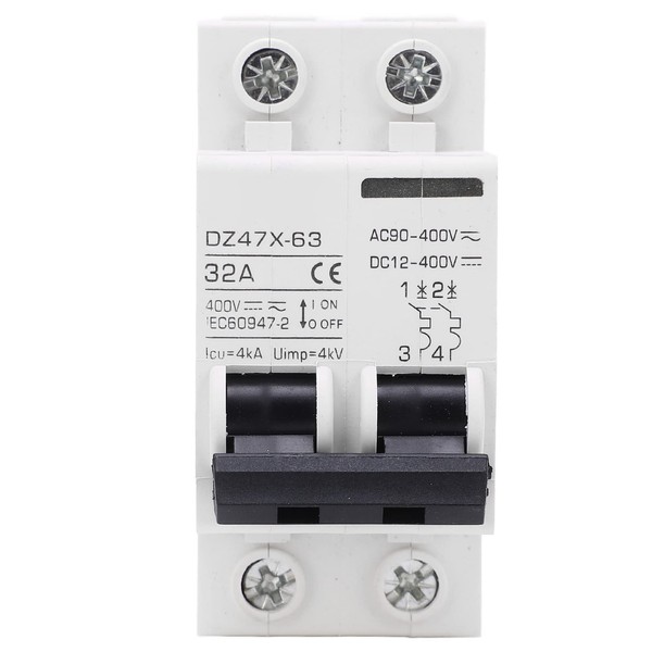 2P Miniature Circuit Breaker DIN Rail Mount Isolator Switch for
