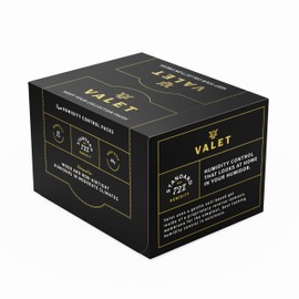 Valet 72% Two-Way Humidity Packs for Wood Containers, 12-Pack, 60g Each, Humidifier Pack Prevents Leaks and Controls Moisture with Natural Craft Paper Design