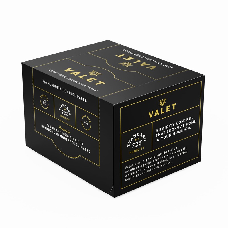 Valet 72% Two-Way Humidity Packs for Wood Containers, 12-Pack, 60g