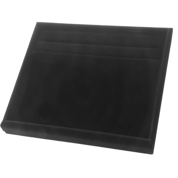 S.fields.inc Ring Grooved Jewelry Tray, Accessory Tray, Commercial Hospitality Tray, Jewelry Case Storage, Professional Jewelry Box (Velour Black)