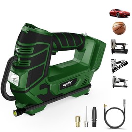 Air Compressor for Pneumatic Brad Nailer Stapler, Compatible with Makita18V Battery (Tool Only), 120 PSI Oil Free Cordless Portable Compressor, 160PSI Digital Tire Inflator for Pickup, Tire