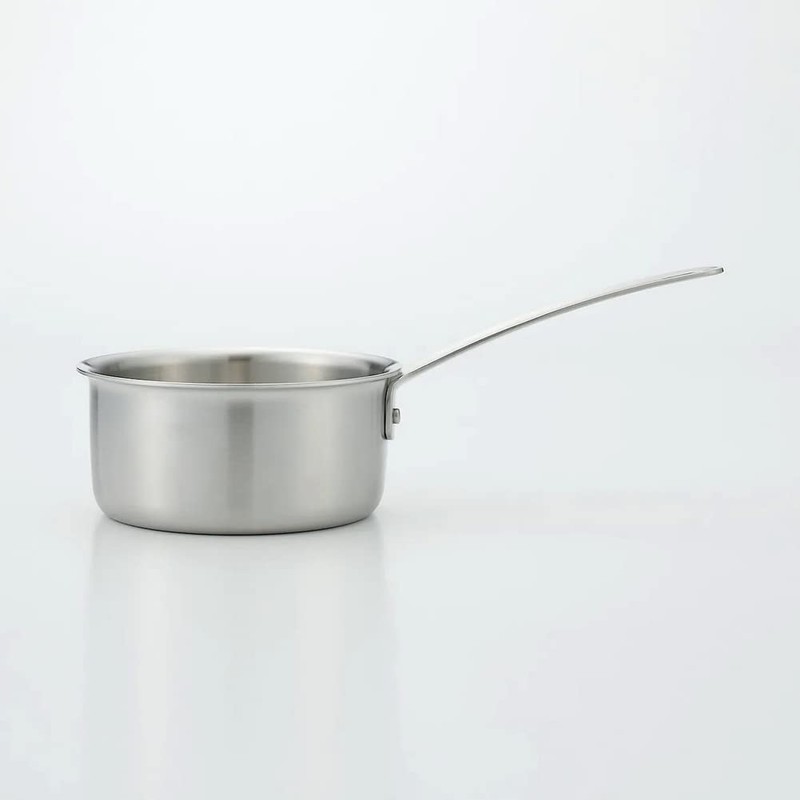 MUJI 82219913 Stainless Aluminum All-Over Three-Layer Steel Milk Pan, Silver,