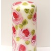Decorated Hand Painted Pink Rose Unscented Dripless Large 7 Inch