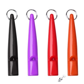 kuou 4 Pcs Professional Dog Whistles, Dog Training Whistle High Pitch Plastic Dog Whistles With Lanyard Keychain for Barking & Recall