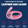 Genuine Leather Bubblegum Pink Alpine Dog Leash | 72" x