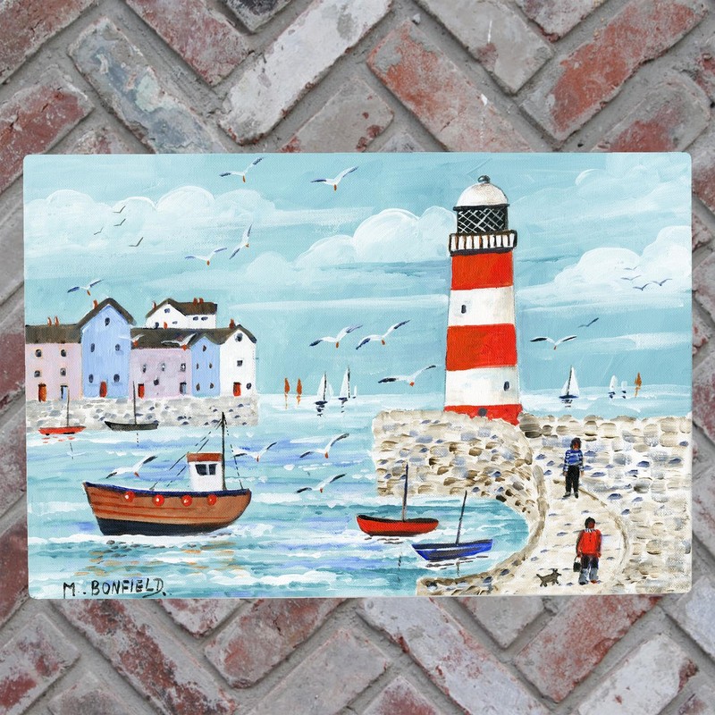Global Designs Lighthouse Artwork by Maureen Bondfield Printed Onto Ceramic