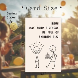 FSSDAS Funny Birthday Card, Teenagers Bday Decorations & Gifts Idea with Gen Z Slang Meme-Inspired Design, Happy 13th 14th 15th 16th 17th 18th 19th 20th 21th 22th Birthday Cards for Boys Girls