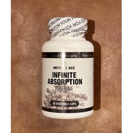 Infinite Age Infinite Absorption Piperine 30 Vegetable Capsules Exp 10/25 New