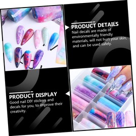 Healvian Nail Art Stickers Colors Star Paper Manicure Creative Nail Decal Chic Fingernail Decals Easy DIY