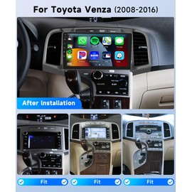 Car Stereo for Toyota Venza 2008-2016 【8Core 6+128G】 Wireless Carplay Android Auto,9 inch IPS Touch Screen Radio,Android13/GPS/WiFi/32EQ DSP/59UI/Bluetooth5.0/SWC/Backup Camera&Mic