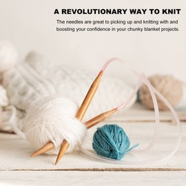 Coopay 80cm Circular Knitting Needles 15mm, Chunky Circular Needles for Chunky Blanket, Jumbo Jumper Knitting, Lightweight Warm Birch Needles for Arthritis Hands, 32 inch Long Needles Large Size