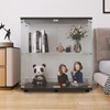 LFT HUIMEI2Y 4-Shelf Brown Glass Display Cabinet with Double Doors,