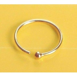 Ringe 750 Real Gold Piercing Nose Piercing Nose Ring Real 750 Gold Diameter 8 mm Intimate Tragus Helix Septum Fashionable Extravagant Exclusive Thickness 0.6 mm 45062-8, Gold