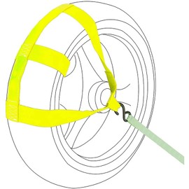Oldbones Universal Motorcycle tie down straps Motorcycle Rear Wheel Tie down Straps Rear Wheel Transport Bar Tie Down Strap in Fluorescent Yellow