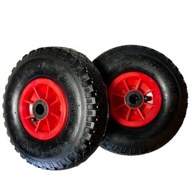 KOVA® 2 x Sack Truck Wheel, Pneumatic Tyres 3.00-4, 260 x 85 x 20 Tyres with Tube and Wheel for 2 cm Diameter Axle Sack Truck Handcart Pneumatic Tyres Replacement Wheel Sack Truck Wheels Roller