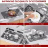 TOOVEM Farmhouse Sink Mat Drain Pad Protector 8.2"x12.5" Silicone Kitchen