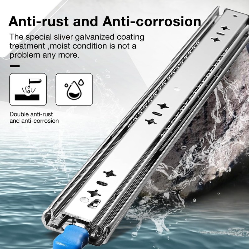 Heavy Duty Drawer Slides with Lock 22 Inch,3-Fold Full Extension