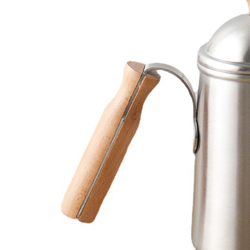 Long Spout Pour Over Coffee Kettle with Wooden Handle 304